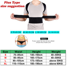 Load image into Gallery viewer, Back Posture Corrector Shoulder Lumbar Brace Spine