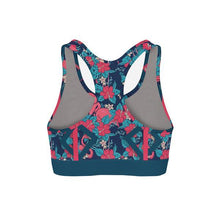 Load image into Gallery viewer, Tropical Flamingo Sports Bra