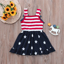 Load image into Gallery viewer, Toddler Baby Girls Dress Star Print 4th Of July