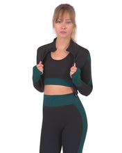Load image into Gallery viewer, Trois Seamless Sports Jacket - Black with Blue