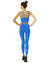 Load image into Gallery viewer, Mesh Seamless Legging with Ribbing Detail - Blue