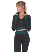 Load image into Gallery viewer, Trois Seamless Sports Jacket - Black with Blue