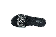 Load image into Gallery viewer, Women&#39;s Single Platform Glitter Sliders Black
