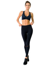 Load image into Gallery viewer, Athletique Low-Waisted Ribbed Leggings With Hidden Pocket and Mesh
