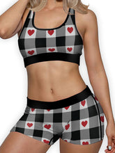 Load image into Gallery viewer, Plaid Hearts Ellie Sports Bra
