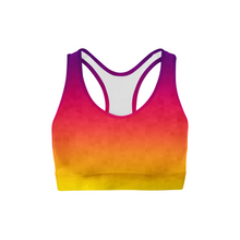 Load image into Gallery viewer, Sunset Triangles Sports Bra
