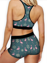 Load image into Gallery viewer, Christmas Flamingo Ellie Sports Bra
