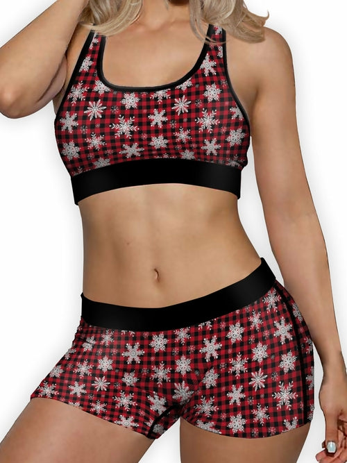 Christmas Snowflakes Ellie Sports Bra