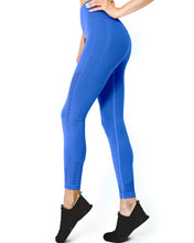 Load image into Gallery viewer, Mesh Seamless Legging with Ribbing Detail - Blue
