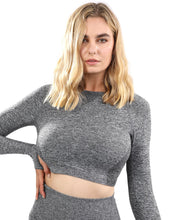 Load image into Gallery viewer, Cadrina Seamless Sports Top - Grey
