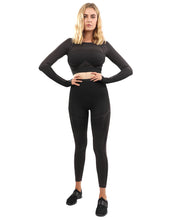 Load image into Gallery viewer, Decata Seamless Leggings &amp; Sports Top Set - Black &amp; Brown
